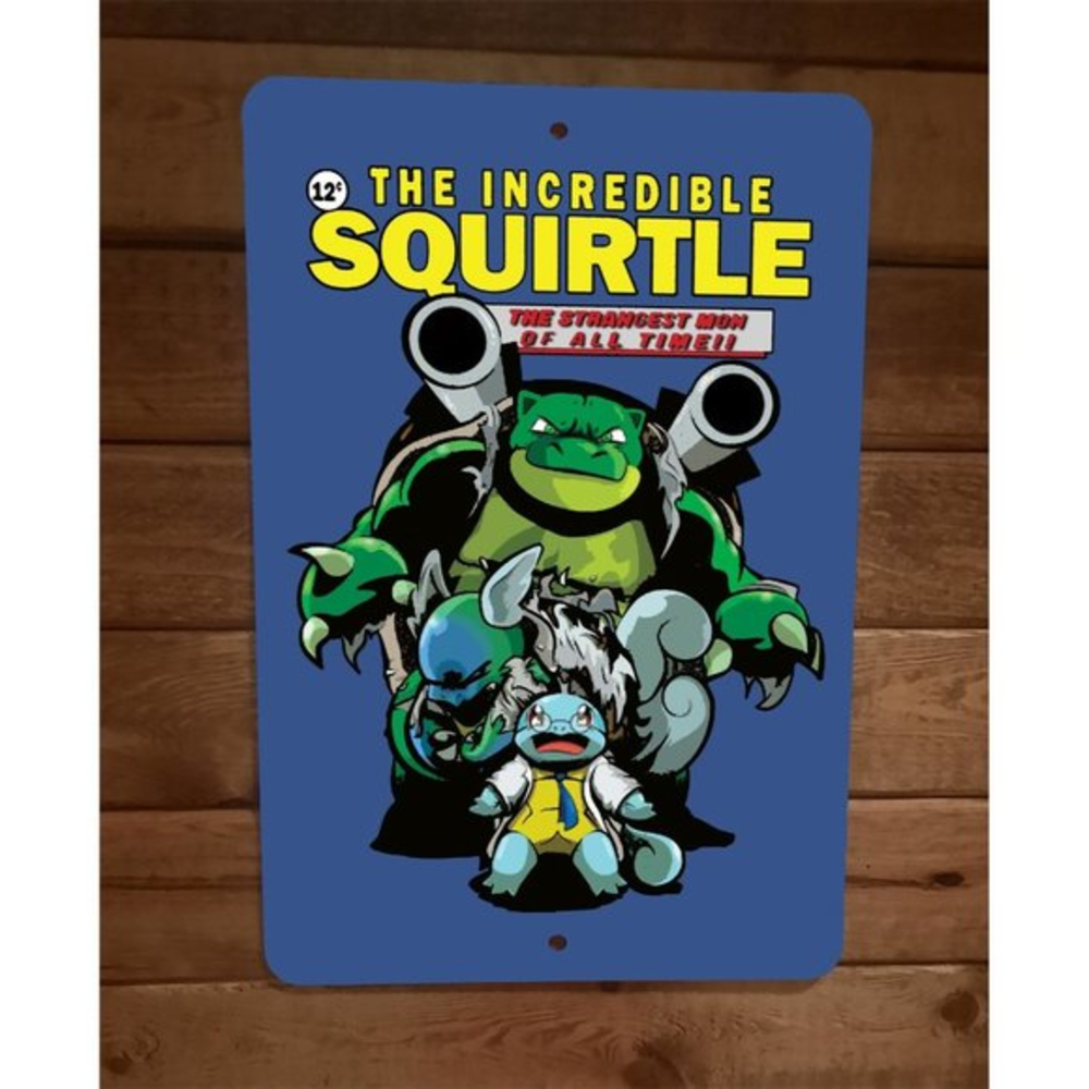 The Incredible Squirtle Blastoid Pocket Monster Pokemon 8x12 Metal Wall Sign‎